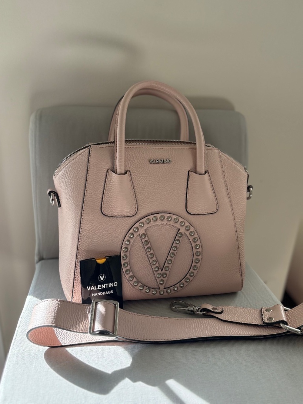 Valentino by Mario Valentino Leather Women Handbag with Leather strap Pink